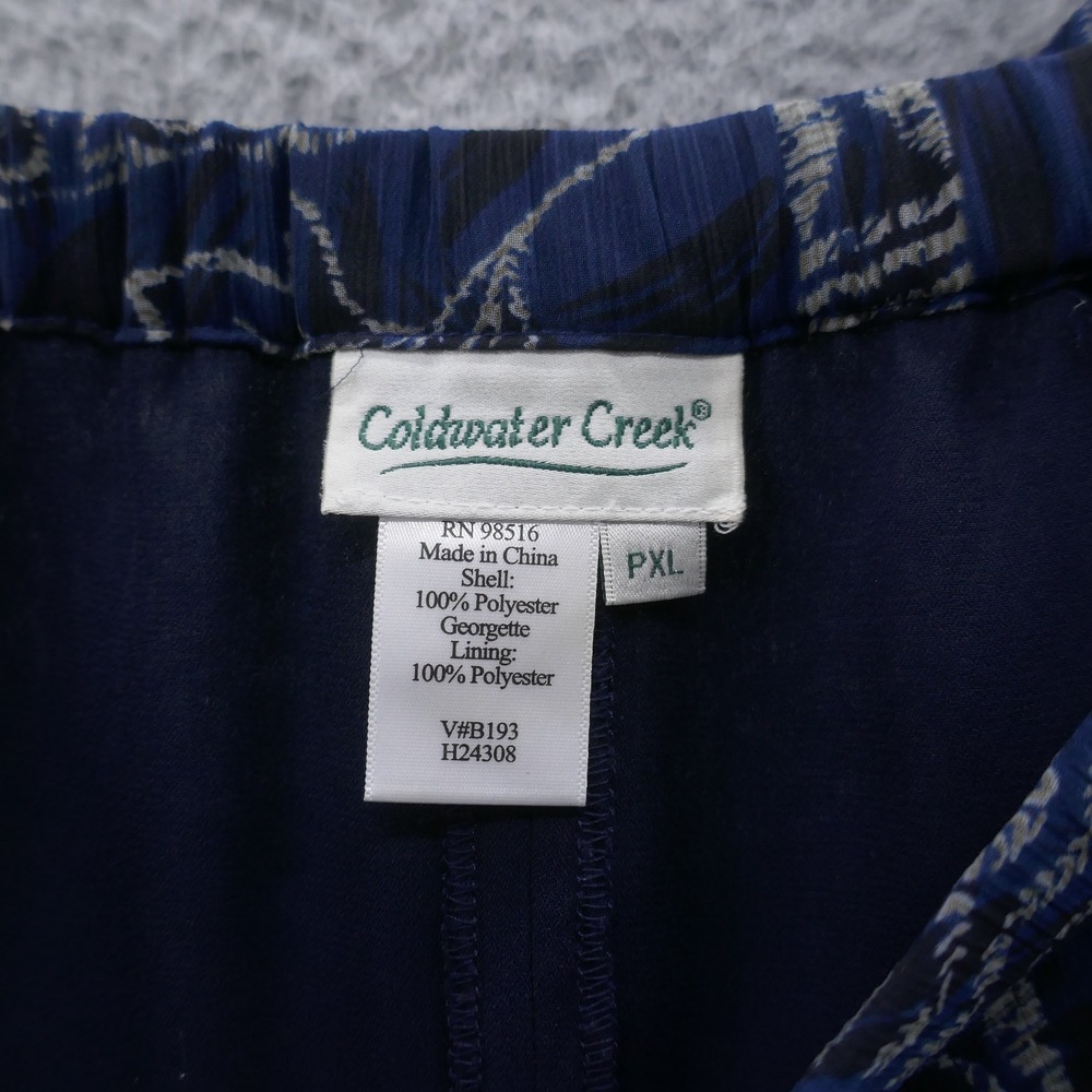 Coldwater Creek Womens Chiffon Ruffle Skirt XL Petite Blue Floral Paisley Fairy - Picture 7 of 12